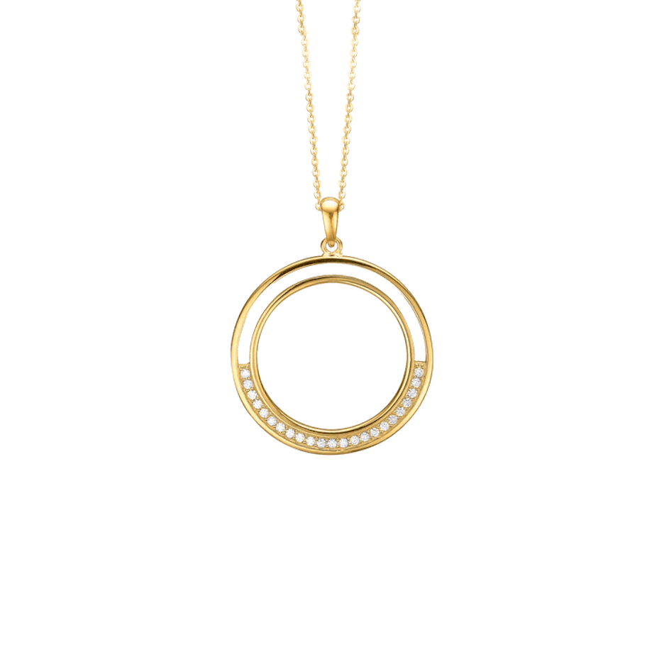 By Aagaard — Large Circle Cubic Zirconia Pendant Necklace By Aagaard Large Circle Cubic Zirconia Pendant Necklace — Halsband