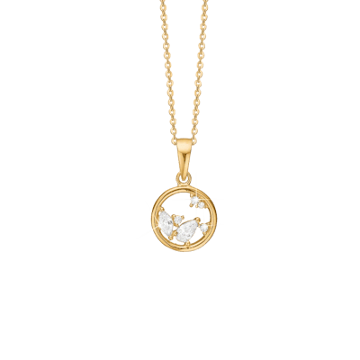By Aagaard — Circle Pendant Necklace with 6 Cubic Zirconia By Aagaard Circle Pendant Necklace with 6 Cubic Zirconia — Necklace