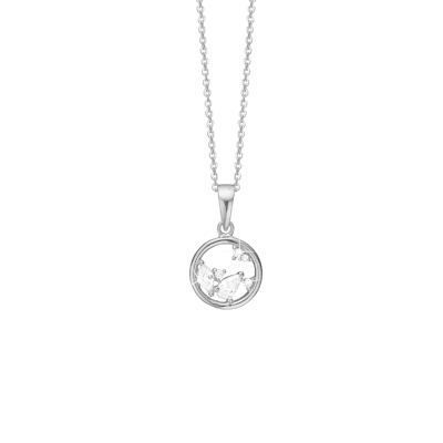 By Aagaard — Circle Pendant Necklace with 6 Cubic Zirconia By Aagaard Circle Pendant Necklace with 6 Cubic Zirconia — Halskette