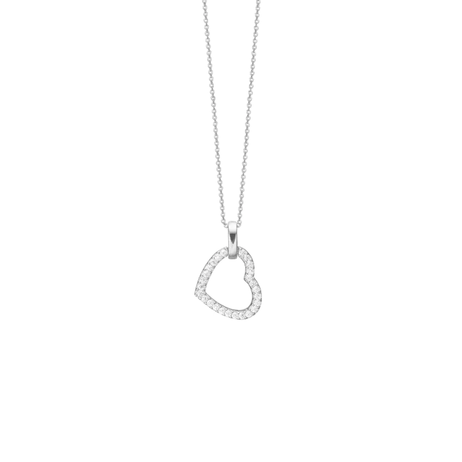By Aagaard — Heart Cubic Zirconia Statement Necklace By Aagaard Heart Cubic Zirconia Statement Necklace — Halsband