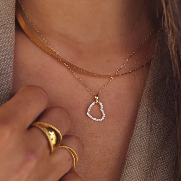 By Aagaard Heart Cubic Zirconia Statement Necklace — Halskæde