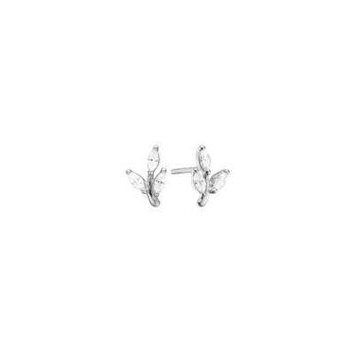 By Aagaard — Leaf Stud Earrings with 6 Cubic Zirconia By Aagaard Leaf Stud Earrings with 6 Cubic Zirconia — Ohrringe