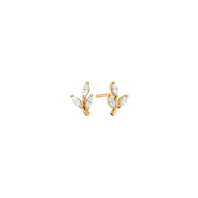 By Aagaard — Leaf Stud Earrings with 6 Cubic Zirconia By Aagaard Leaf Stud Earrings with 6 Cubic Zirconia — Earrings