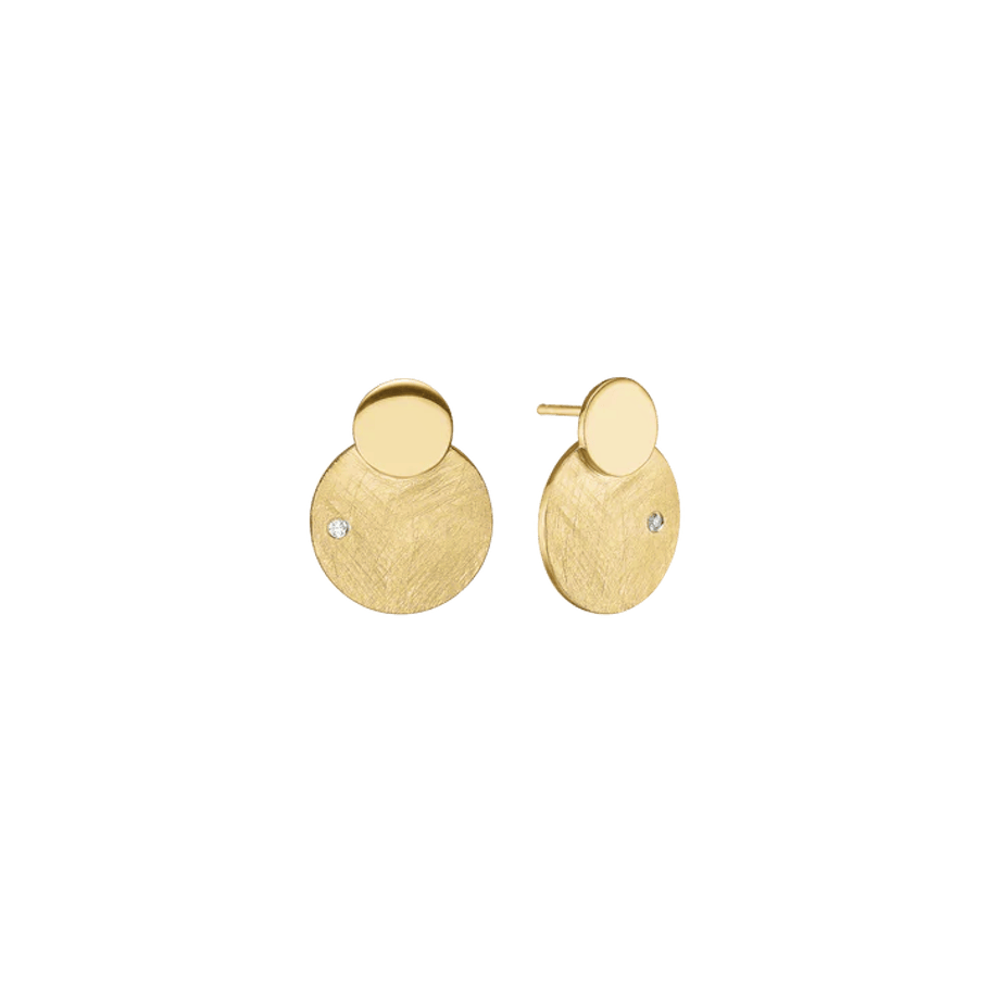 By Aagaard — Sun & Moon Cubic Zirconia Stud Earrings By Aagaard Sun & Moon Cubic Zirconia Stud Earrings — Øreringe