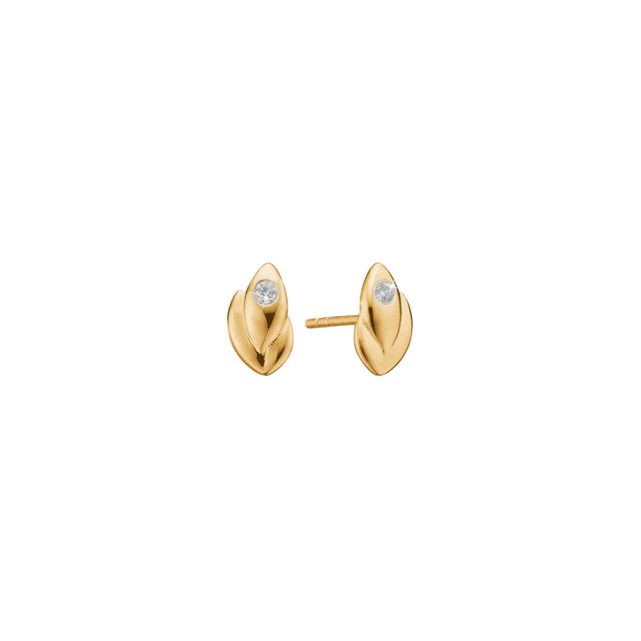 By Aagaard Stud Earrings with 2 Cubic Zirconia — Øreringe