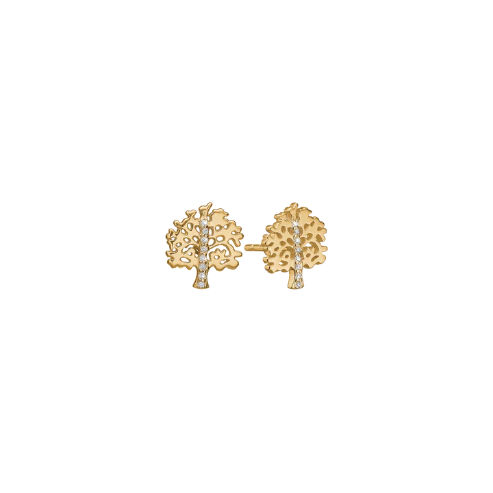 By Aagaard Tree of Life Cubic Zirconia Stud Earrings — Øreringe