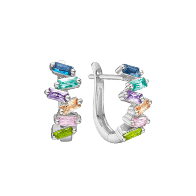 By Aagaard — Baguette 12-Stone Drop Earrings By Aagaard Baguette 12-Stone Drop Earrings — Kolczyk