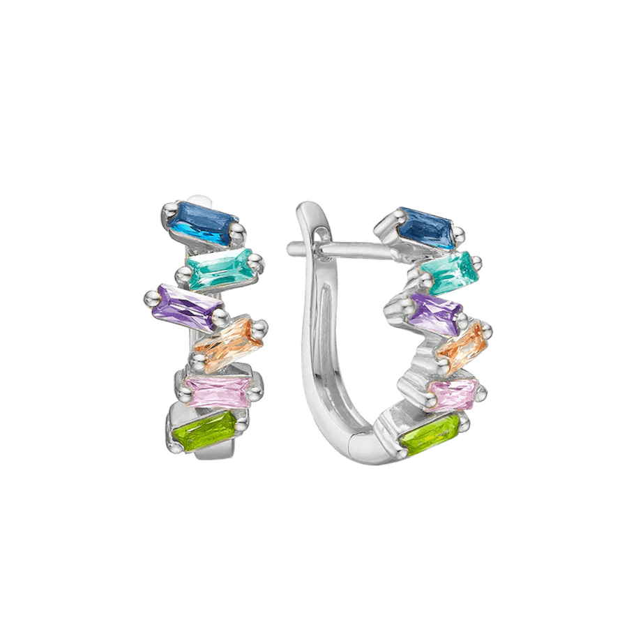 By Aagaard — Baguette 12-Stone Drop Earrings By Aagaard Baguette 12-Stone Drop Earrings — Øreringe