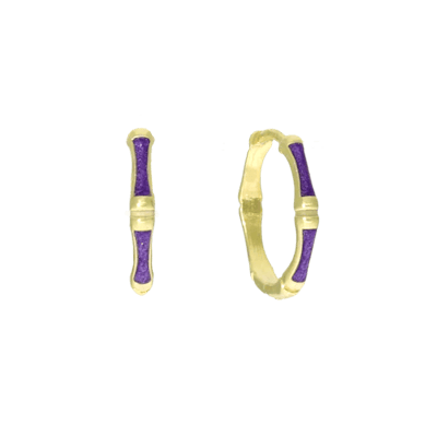 By Aagaard — Purple Bamboo Hoop Earrings By Aagaard Purple Bamboo Hoop Earrings — Earrings