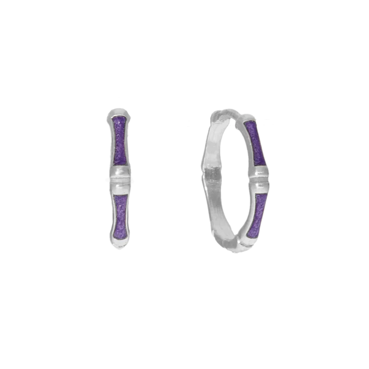 By Aagaard Purple Bamboo Hoop Earrings — Øreringe