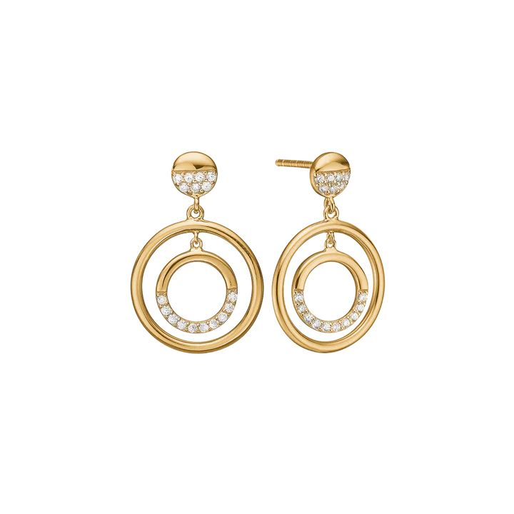 By Aagaard Circle Cubic Zirconia Drop Earrings — Øreringe
