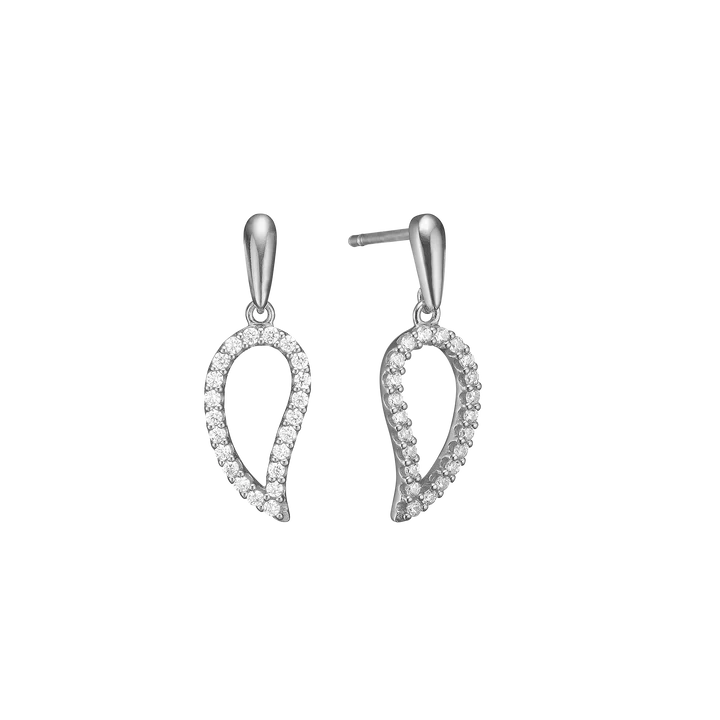 By Aagaard Leaf Cubic Zirconia Drop Earrings — Øreringe