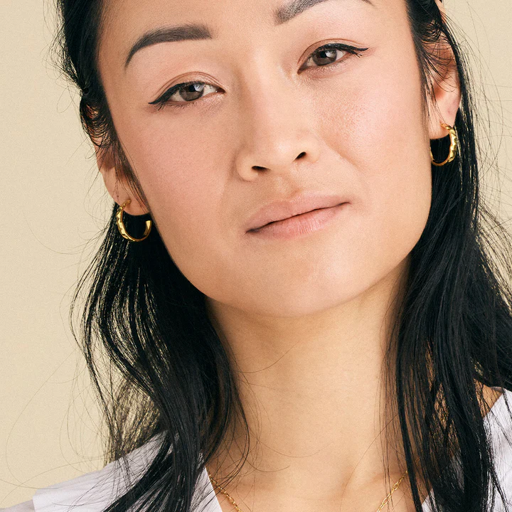 By Aagaard Faceted Half Hoop Earrings — Øreringe