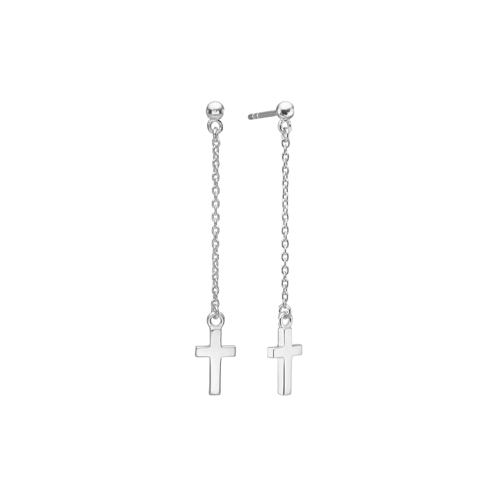 By Aagaard Cross Chain Drop Earrings — Øreringe