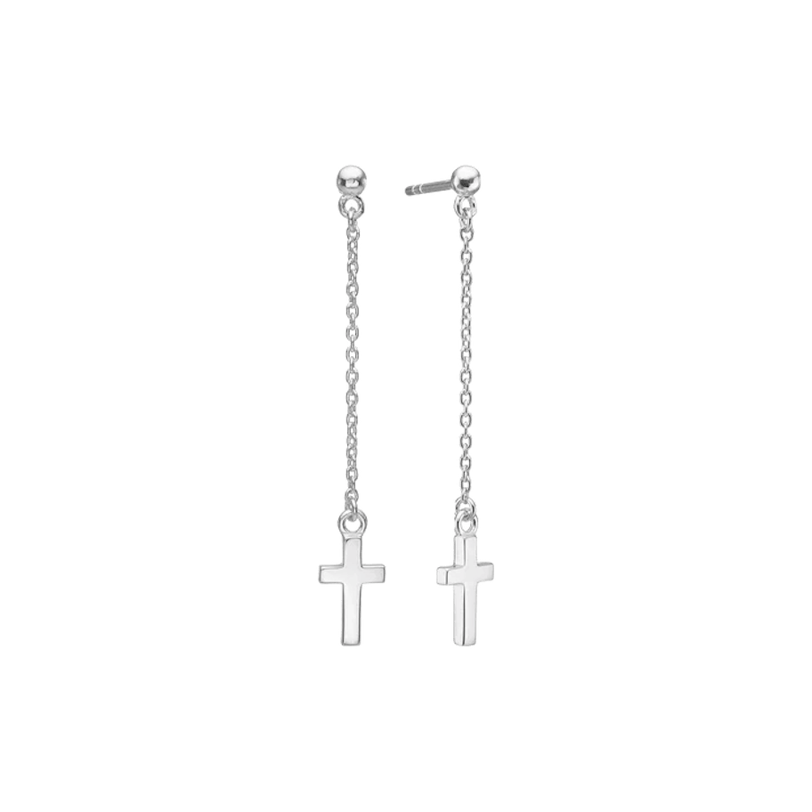 By Aagaard — Cross Chain Drop Earrings By Aagaard Cross Chain Drop Earrings — Øreringe