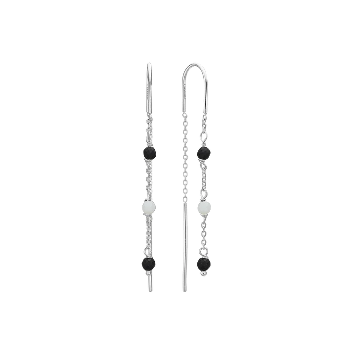 By Aagaard Black Onyx & Green Amazonite Drop Earrings — Øreringe