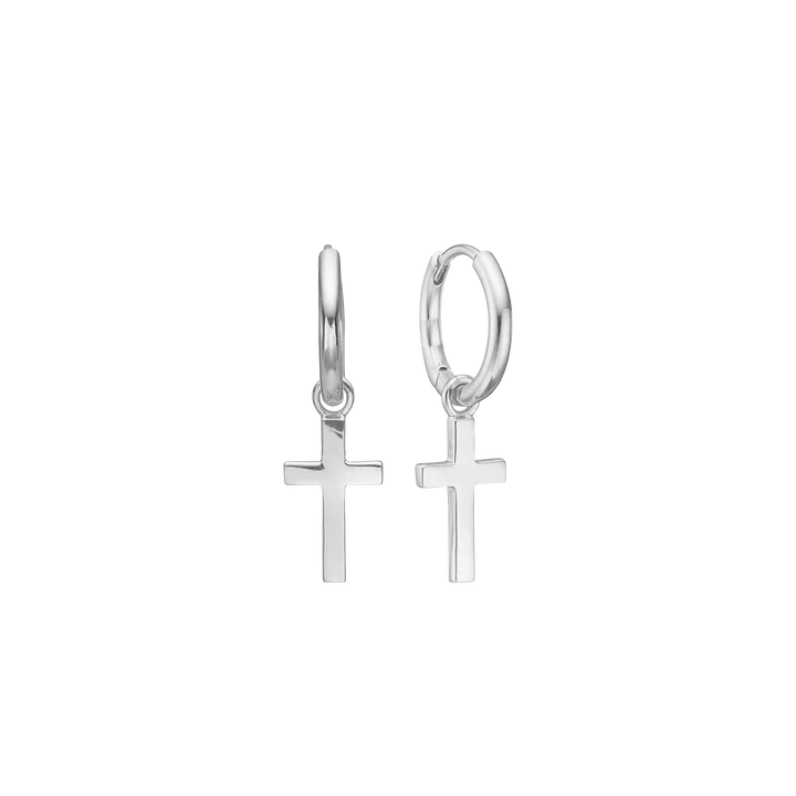 By Aagaard Cross Hoop Drop Earrings — Øreringe