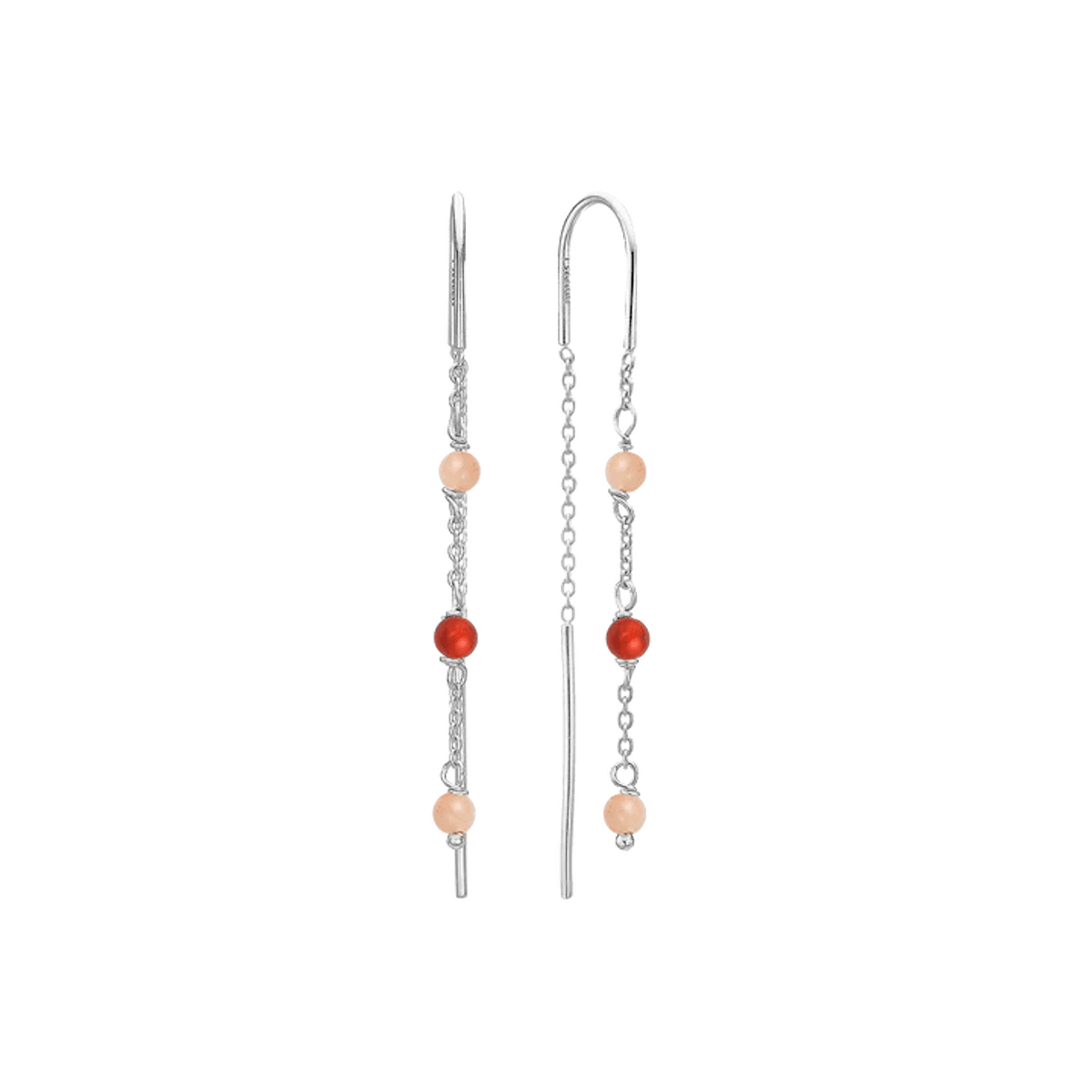 By Aagaard — Red Agate & Pink Moonstone Drop Earrings By Aagaard Red Agate & Pink Moonstone Drop Earrings — Earrings