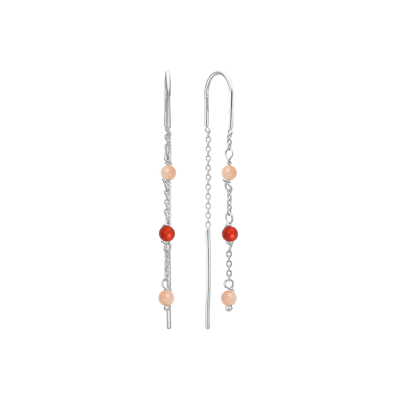 By Aagaard — Red Agate & Pink Moonstone Drop Earrings By Aagaard Red Agate & Pink Moonstone Drop Earrings — Ohrringe
