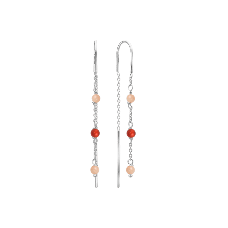 By Aagaard — Red Agate & Pink Moonstone Drop Earrings By Aagaard Red Agate & Pink Moonstone Drop Earrings — Øreringe