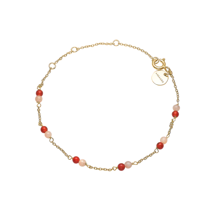 By Aagaard Red Agate & Pink Moonstone Bracelet — Armbånd