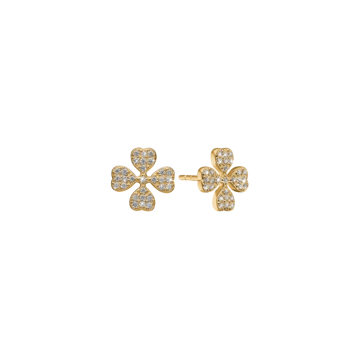 By Aagaard Four Leaf Clover Cubic Zirconia Stud Earrings — Øreringe