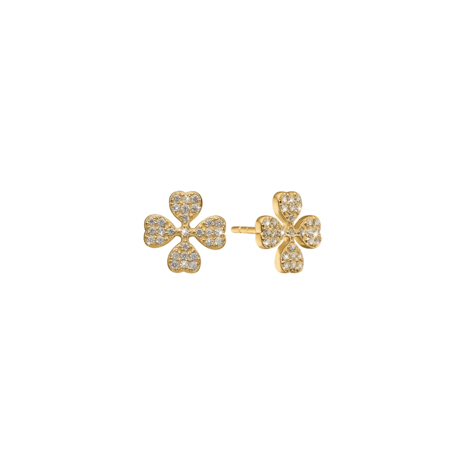 By Aagaard — Four Leaf Clover Cubic Zirconia Stud Earrings By Aagaard Four Leaf Clover Cubic Zirconia Stud Earrings — Øreringe