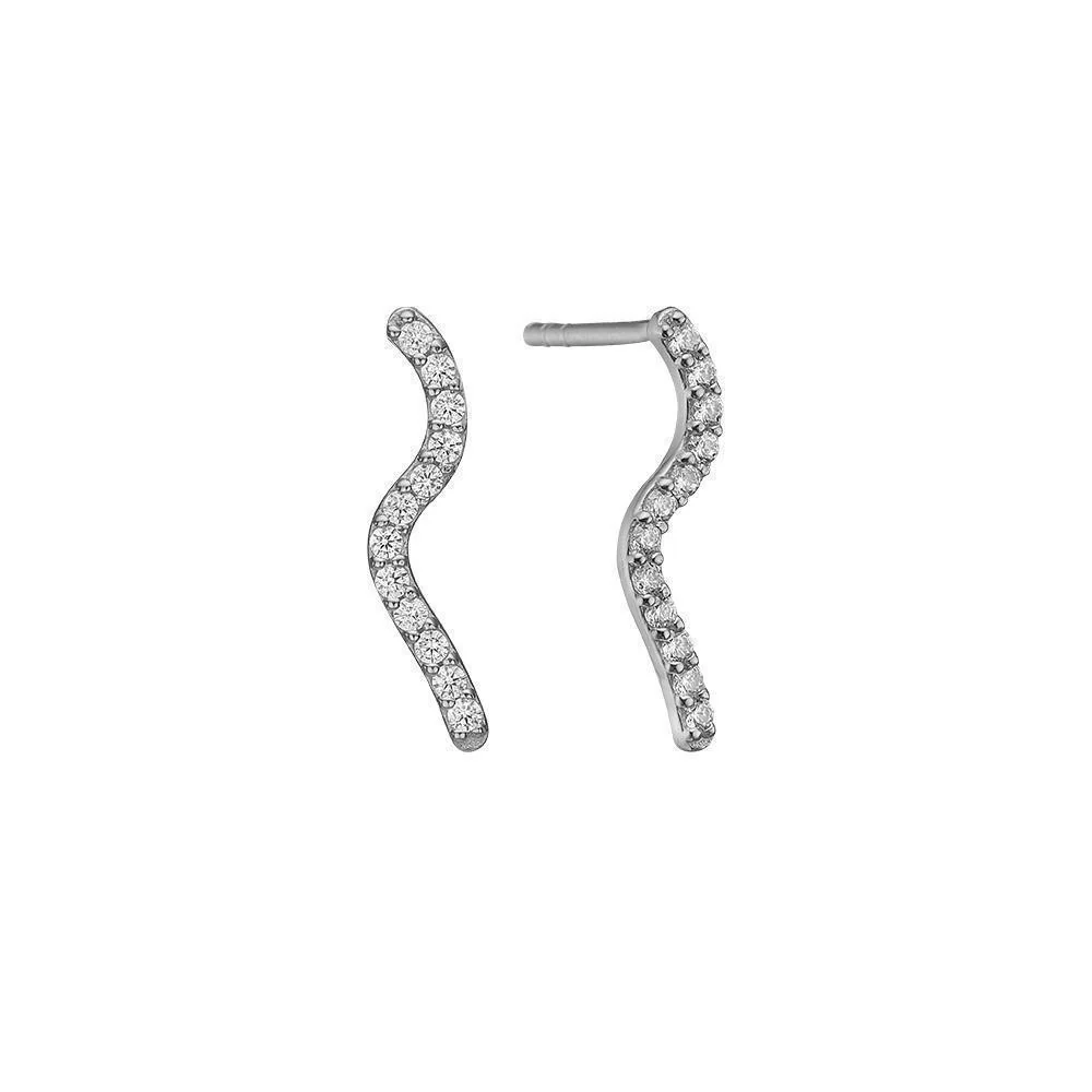 By Aagaard Snake Stud Earrings with 24 Cubic Zirconia — Øreringe