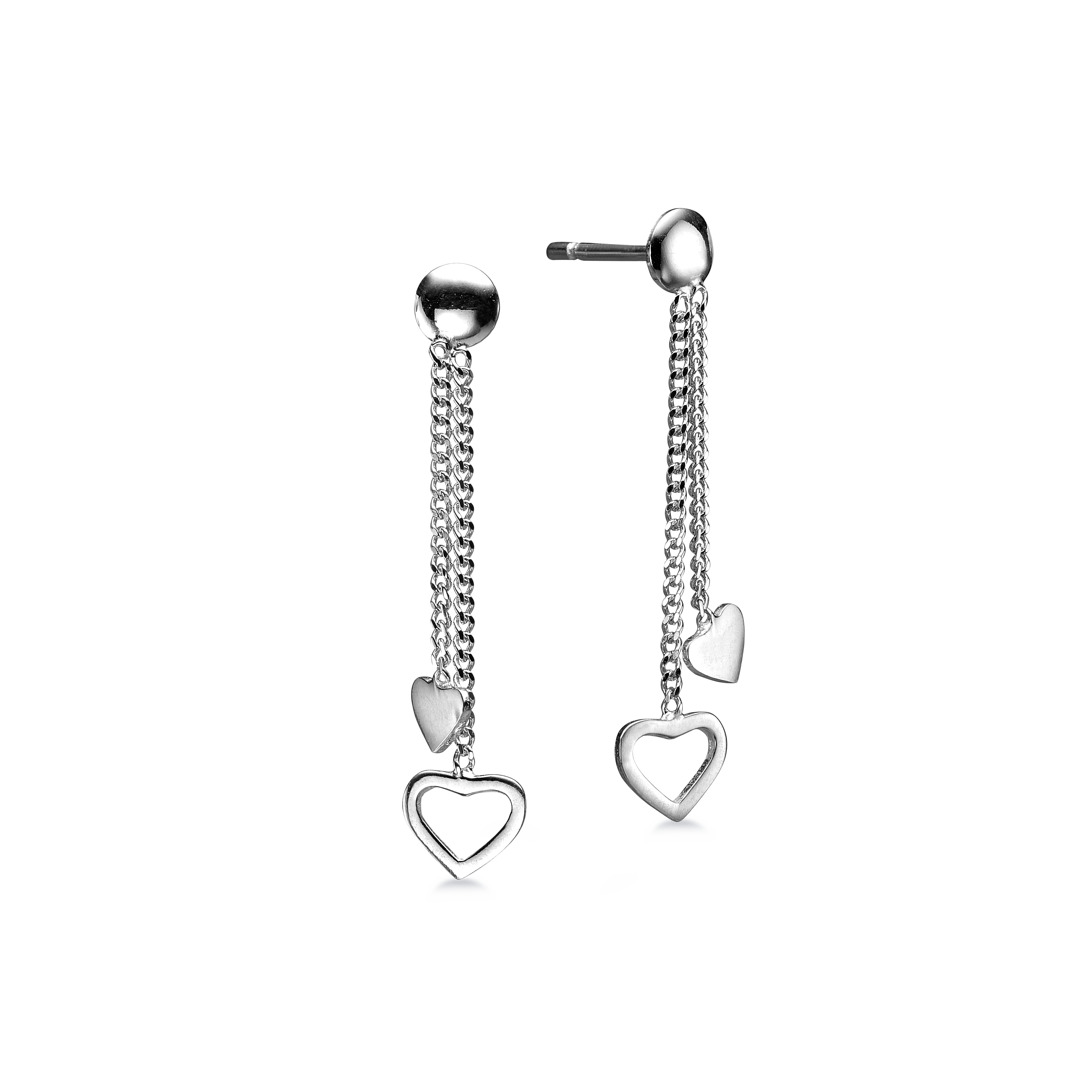 By Aagaard Heart Chain Drop Earrings — Øreringe