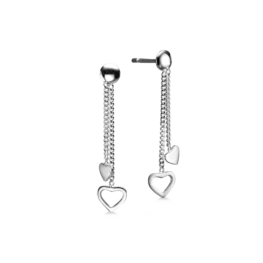 By Aagaard — Heart Chain Drop Earrings By Aagaard Heart Chain Drop Earrings — Øreringe