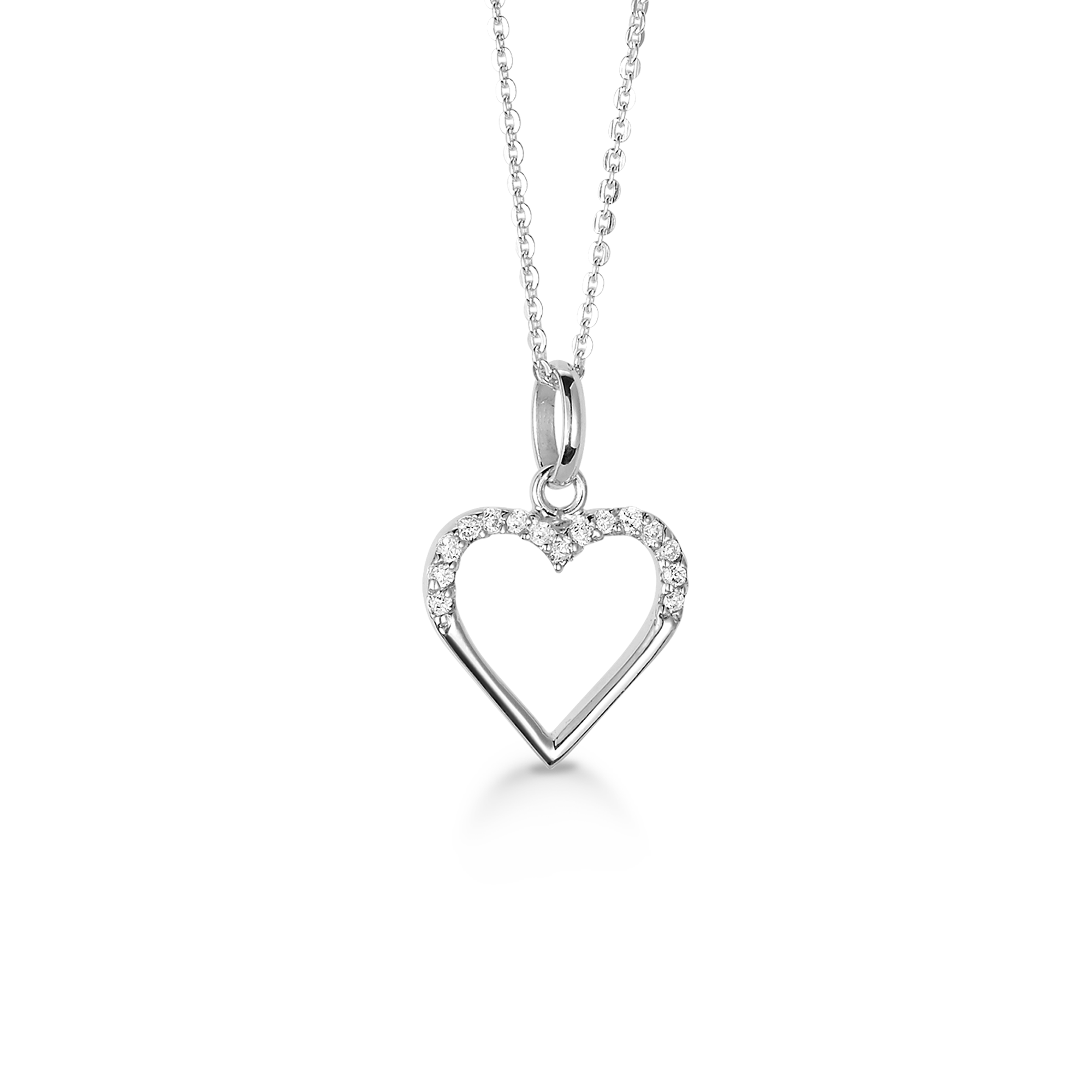 By Aagaard Heart with Cubic Zirconia Pendant Necklace — Halskæde