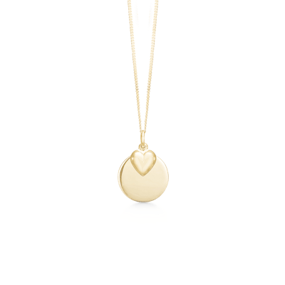 By Aagaard — Blank Plate & Heart Pendant Necklace By Aagaard Blank Plate & Heart Pendant Necklace — Halskette