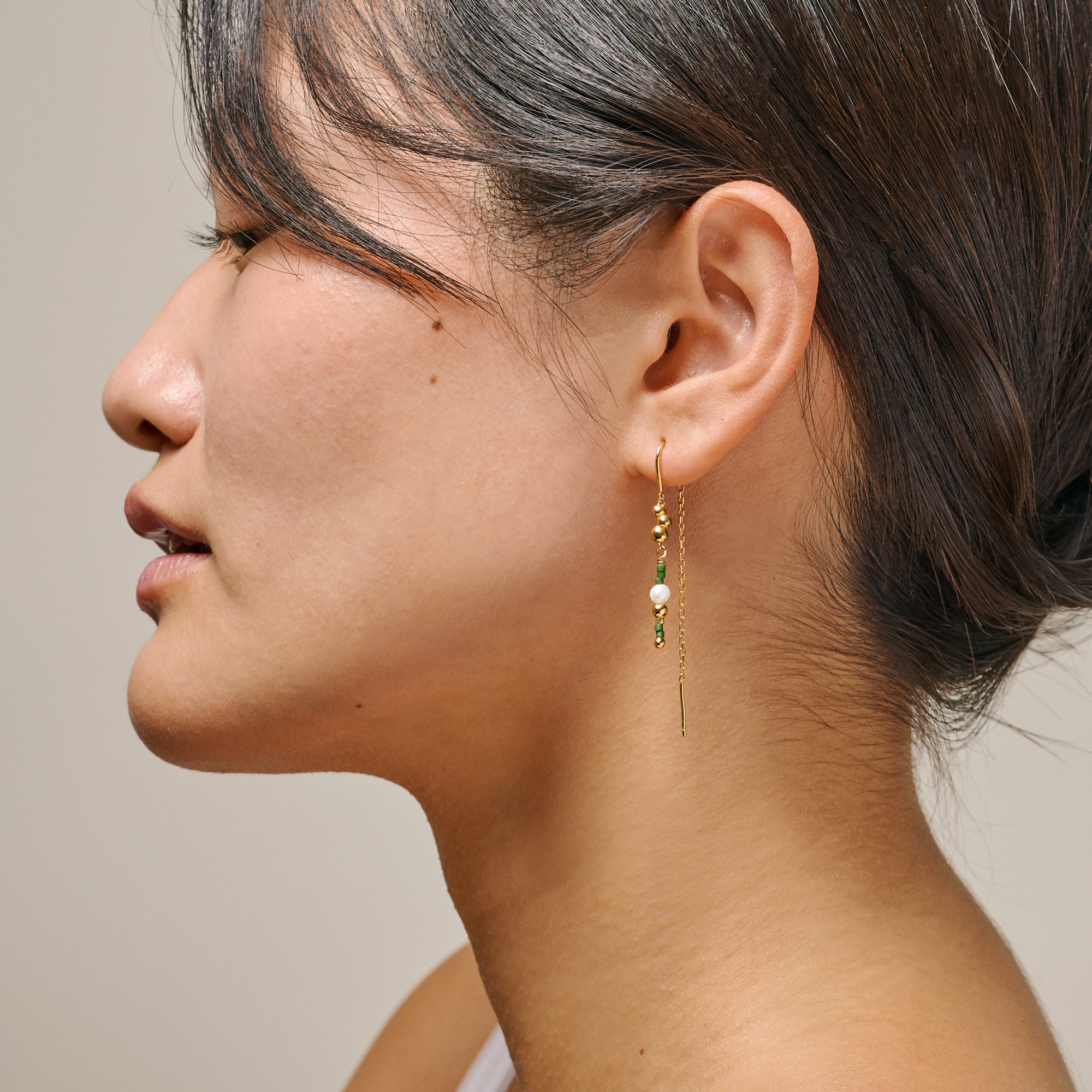 Enamel Copenhagen Nara Miyuki Earrings - Khaki — Øreringer