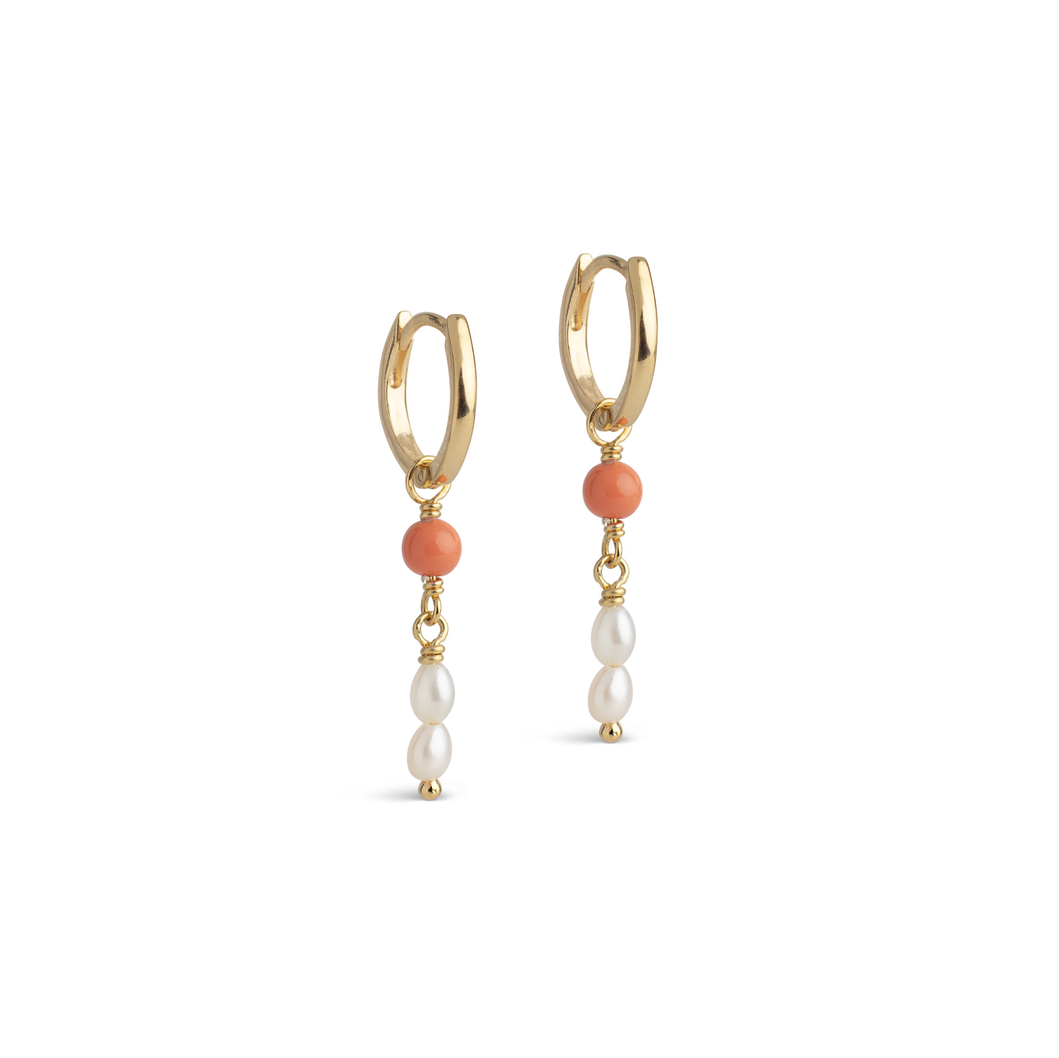 Enamel Copenhagen Liva Hoops - Light Coral — Náušnice