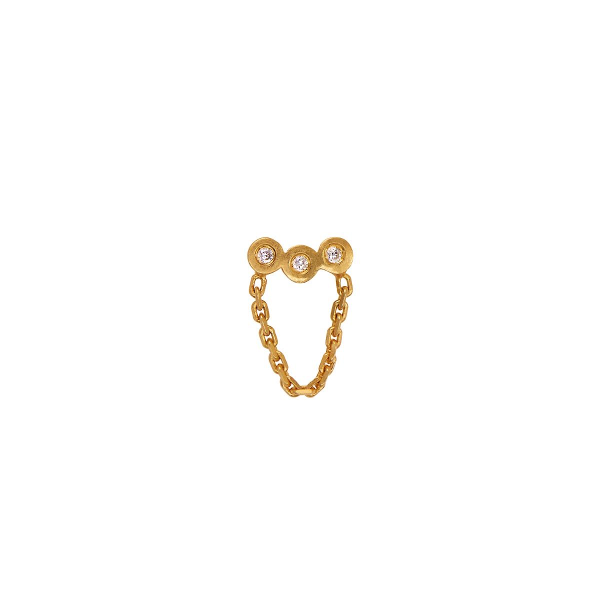 STINE A Jewelry Three Dots with Mini Chain Earring — Oorbel