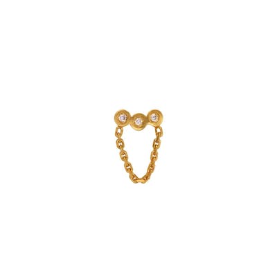 STINE A Jewelry — Three Dots with Mini Chain Earring STINE A Jewelry Three Dots with Mini Chain Earring — Boucle d'oreille