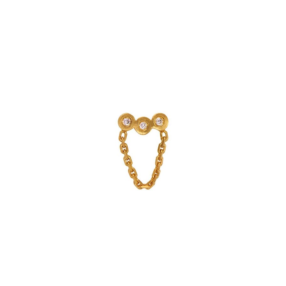STINE A Jewelry — Three Dots with Mini Chain Earring STINE A Jewelry Three Dots with Mini Chain Earring — Øreringe