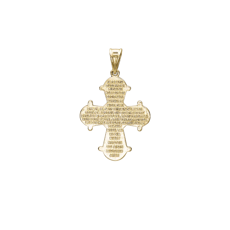 Essentials by Aagaard — Dagmarkors Pendant, Lord's Prayer, 18.5 x 21 mm, 14kt Essentials by Aagaard Dagmarkors Pendant, Lord's Prayer, 18.5 x 21 mm, 14kt — Riipus