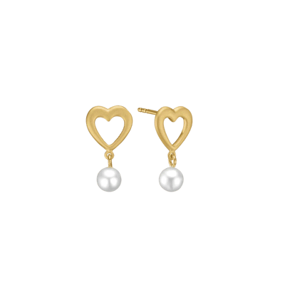 Essentials by Aagaard — Pearl Heart Stud Earrings, 8kt Essentials by Aagaard Pearl Heart Stud Earrings, 8kt — Kolczyk