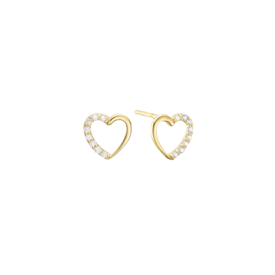Essentials by Aagaard — Hearts Stud Earrings, CZ, 8kt Essentials by Aagaard Hearts Stud Earrings, CZ, 8kt — Kolczyk