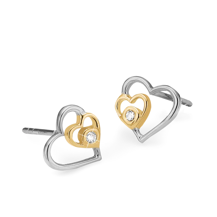 Essentials by Aagaard Hearts Stud Earrings, LGD, 8kt — Øreringe