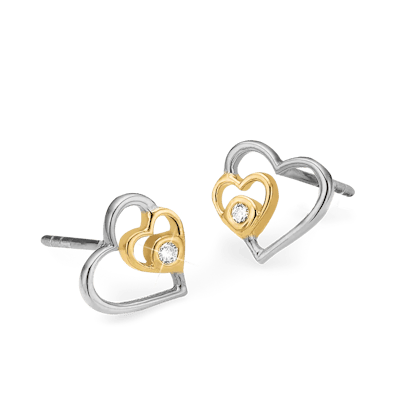 Essentials by Aagaard — Hearts Stud Earrings, LGD, 8kt Essentials by Aagaard Hearts Stud Earrings, LGD, 8kt — Kolczyk