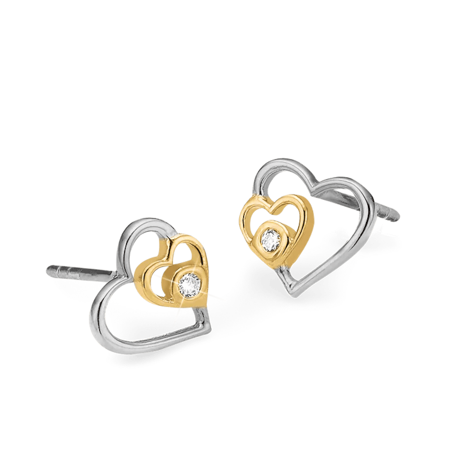 Essentials by Aagaard — Hearts Stud Earrings, LGD, 8kt Essentials by Aagaard Hearts Stud Earrings, LGD, 8kt — Øreringe