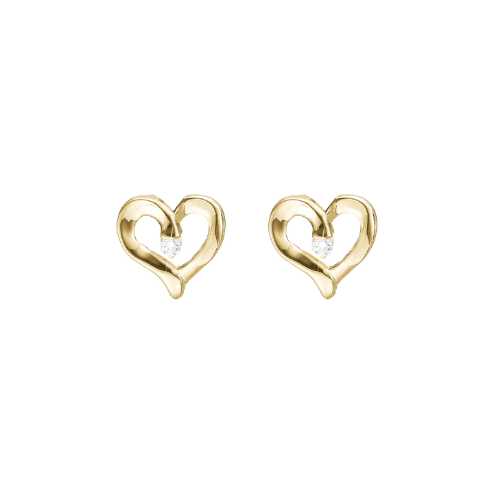 Essentials by Aagaard Heart Stud Earrings, LGD, 8kt — Øreringe