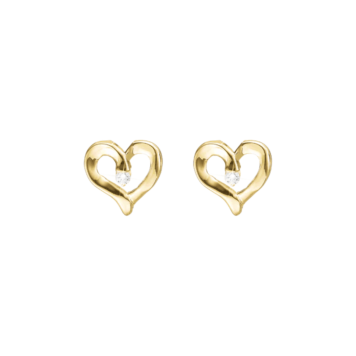 Essentials by Aagaard — Heart Stud Earrings, LGD, 8kt Essentials by Aagaard Heart Stud Earrings, LGD, 8kt — Øreringer