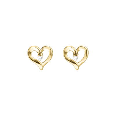 Essentials by Aagaard — Heart Stud Earrings, LGD, 8kt Essentials by Aagaard Heart Stud Earrings, LGD, 8kt — Kolczyk