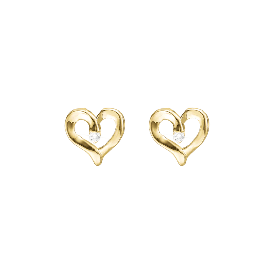 Essentials by Aagaard — Heart Stud Earrings, LGD, 8kt Essentials by Aagaard Heart Stud Earrings, LGD, 8kt — Øreringe