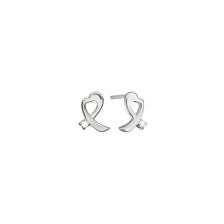Essentials by Aagaard Heart Stud Earrings, Diamond, 8kt — Øreringe