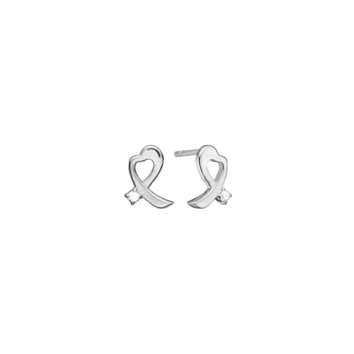 Essentials by Aagaard — Heart Stud Earrings, Diamond, 8kt Essentials by Aagaard Heart Stud Earrings, Diamond, 8kt — Kolczyk