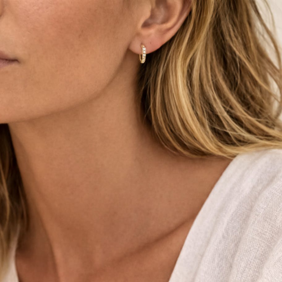Ayo Copenhagen — Selene Crystal Hoops 12mm Ayo Copenhagen Selene Crystal Hoops 12mm — Örhängen